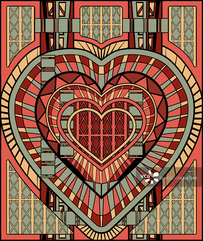 赌场心形扑克卡片艺术装饰风格图片素材