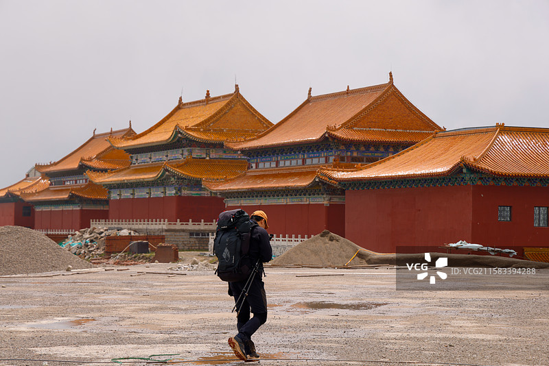 山西五台山中台顶演教寺美景图片素材