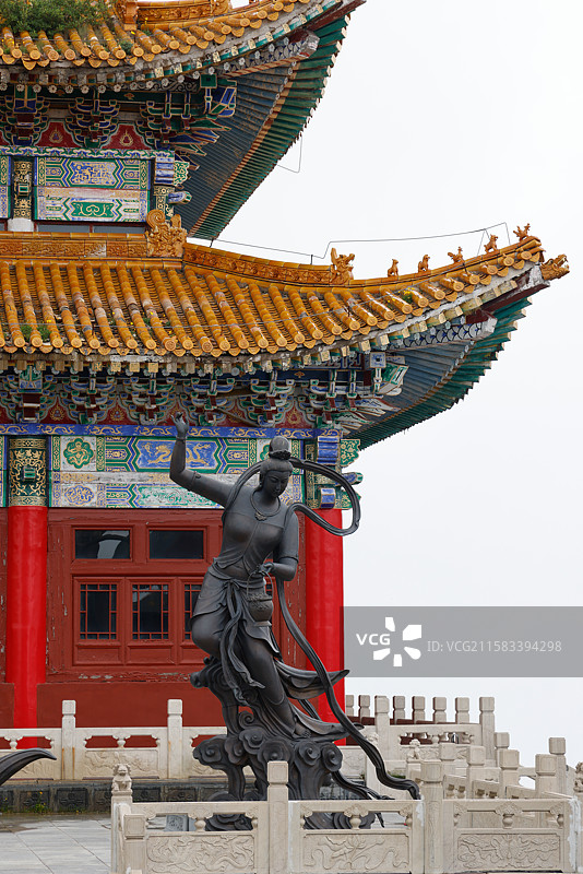 山西五台山中台顶演教寺美景图片素材