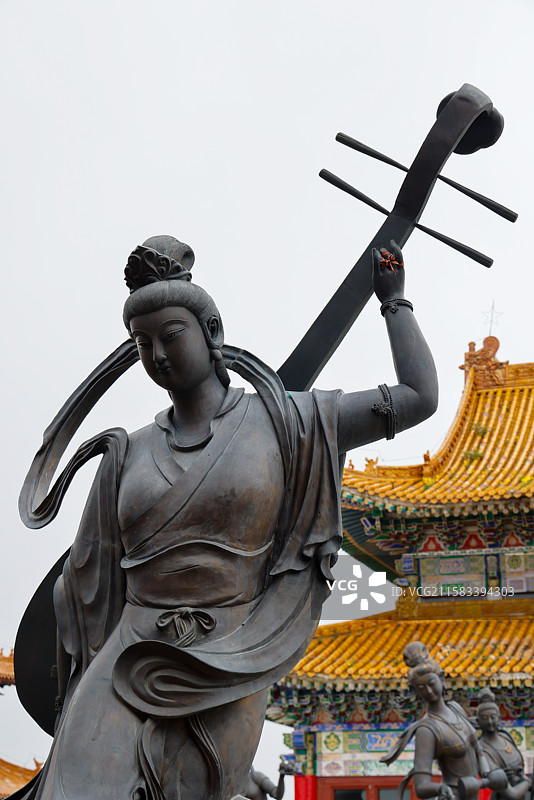 山西五台山中台顶演教寺美景图片素材