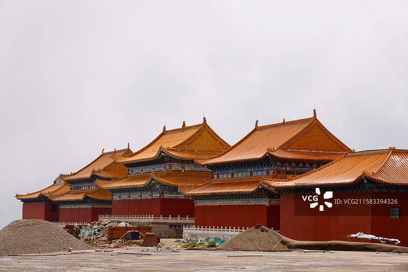 山西五台山中台顶演教寺美景图片素材