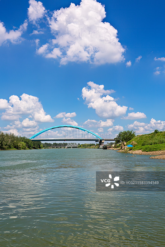涡河风光及三桥四桥+安徽亳州涡阳图片素材