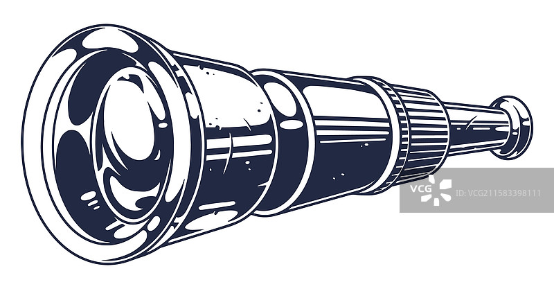 夜晚指向星空的望远镜图片素材