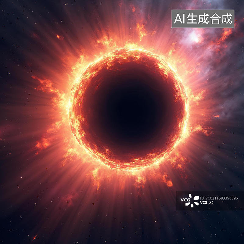 【AI数字艺术】黑洞吞噬光芒的宇宙奇观图片素材