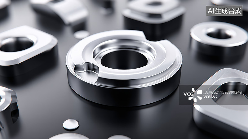 【AI数字艺术】金属部件特写图片素材
