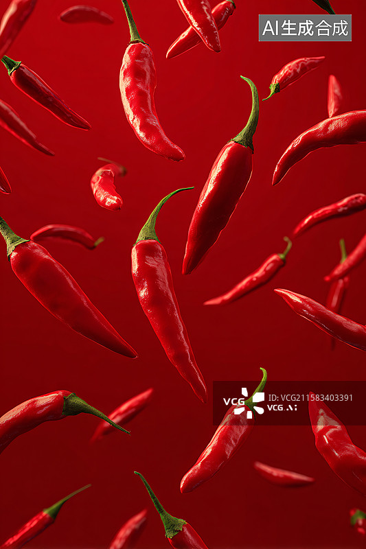 【AI数字艺术】火红的辣椒图片素材