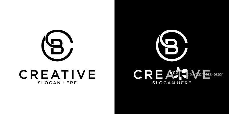 BC或CB首字母标志设计图片素材
