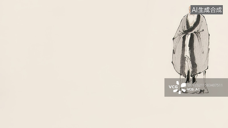 【AI数字艺术】水墨画右上图片素材