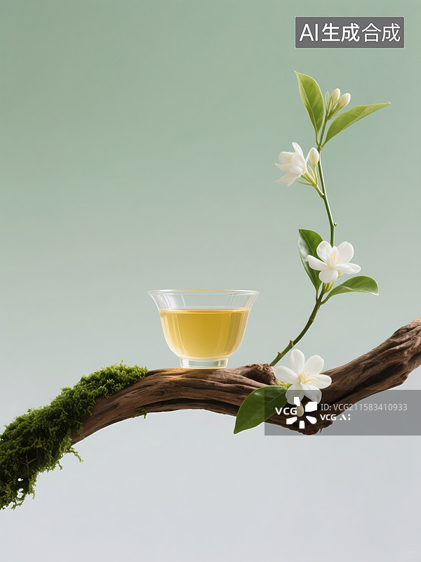 【AI数字艺术】中式审美清茶静物图片素材