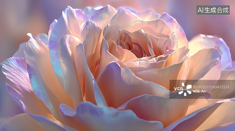 【AI数字艺术】梦幻珠光玫瑰微距图片素材
