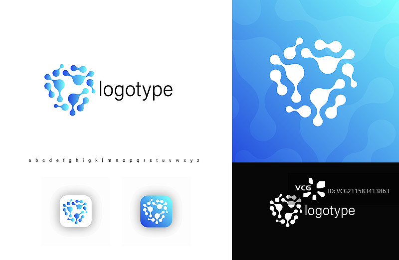 象征病毒的微生物结构标志图片素材