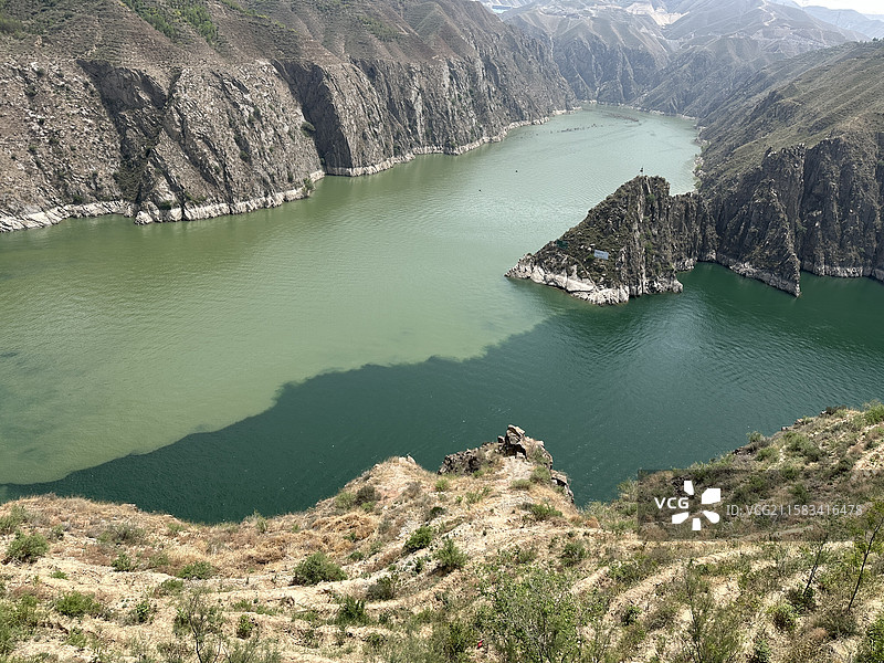 甘肃兰州黄河和洮河交汇图片素材