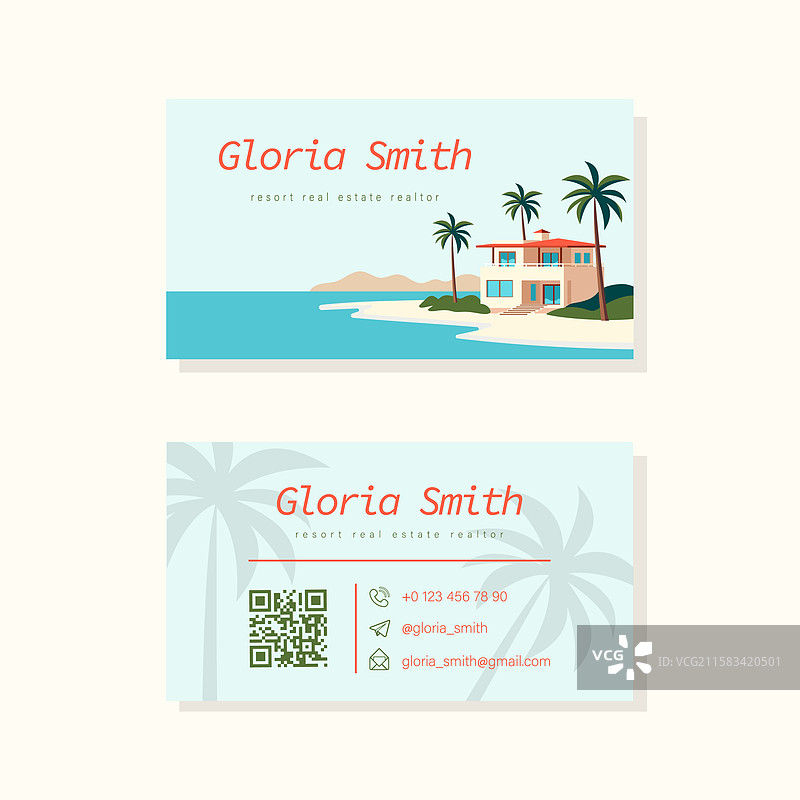 度假地产经纪名片图片素材
