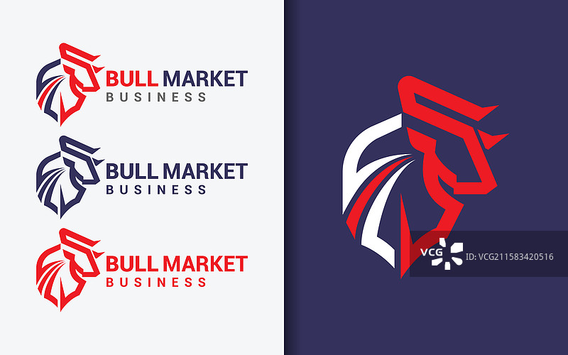 一个极简主义的标志，结合了公牛元素图片素材