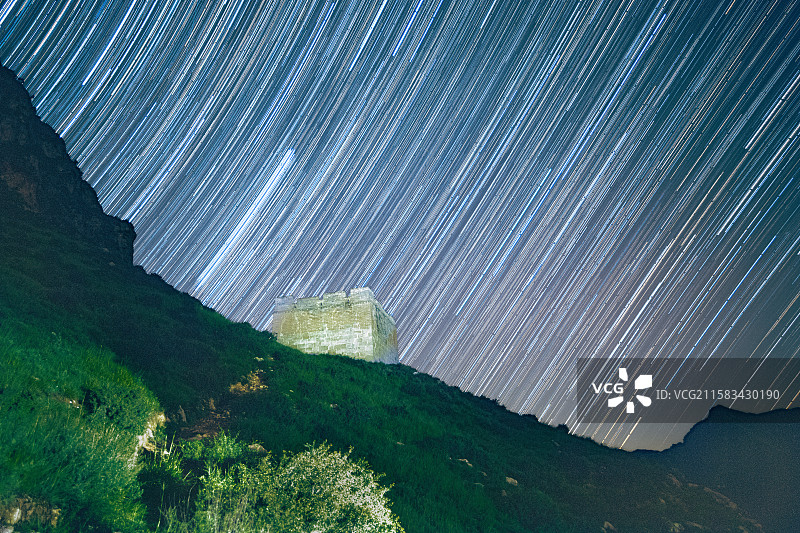 韩庄长城浪漫星轨图片素材