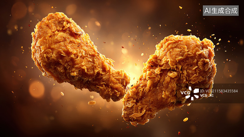 【AI数字艺术】炸鸡腿碰撞瞬间图片素材