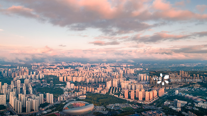 贵阳观山湖区傍晚风光图片素材