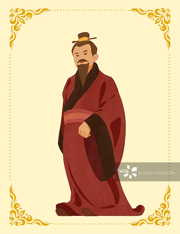 古风男子曹操人物手绘图片素材