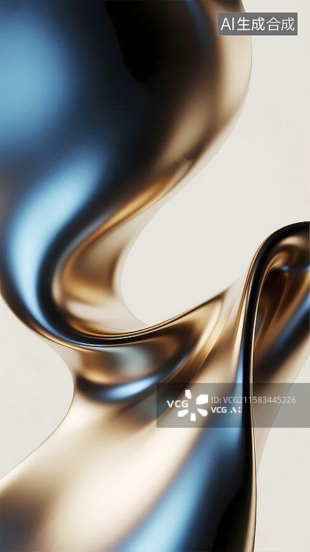 【AI数字艺术】液态金属抽象几何酸性设计背景图片素材