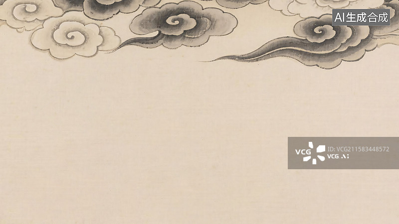 【AI数字艺术】水墨画纹样图案背景-居上图片素材