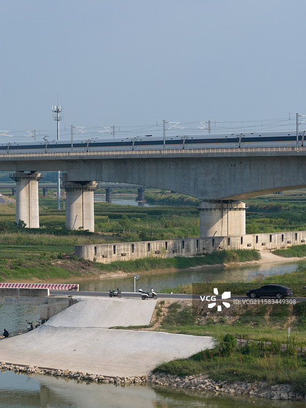 河南周口 扶沟县 盐洛高速 盐洛高速公路 高铁 高速铁路 贾鲁河 农田图片素材