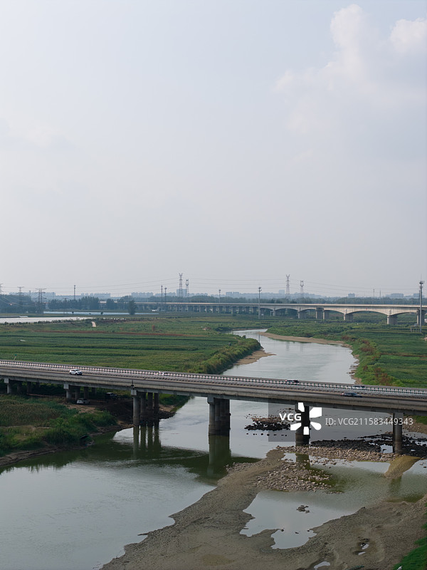 河南周口 扶沟县 盐洛高速 盐洛高速公路 高铁 高速铁路 贾鲁河 农田图片素材
