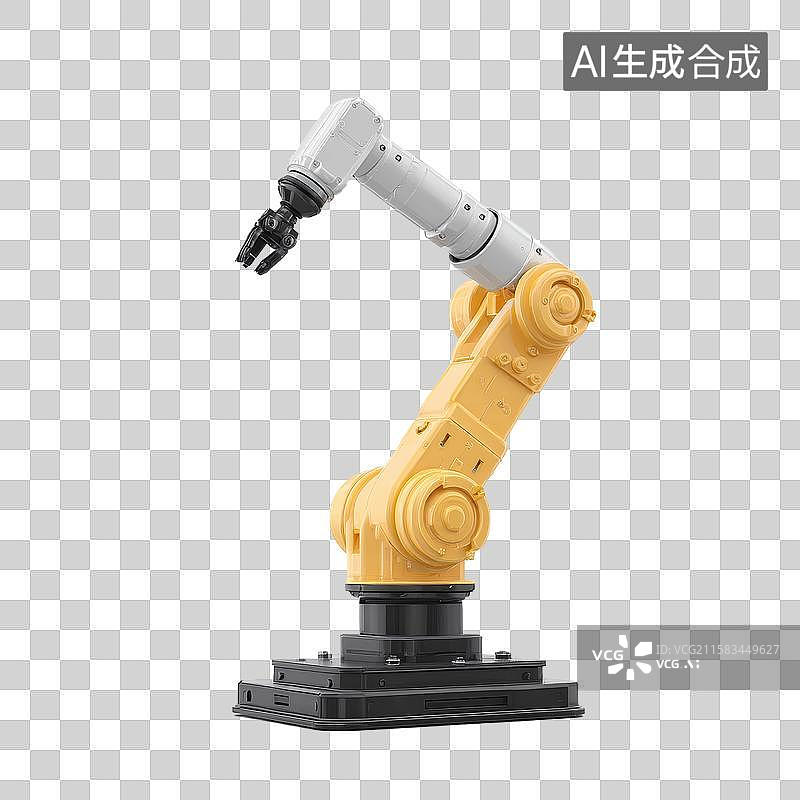 【AI数字艺术】[免抠PNG素材]工业多关节机械臂与夹持器图片素材