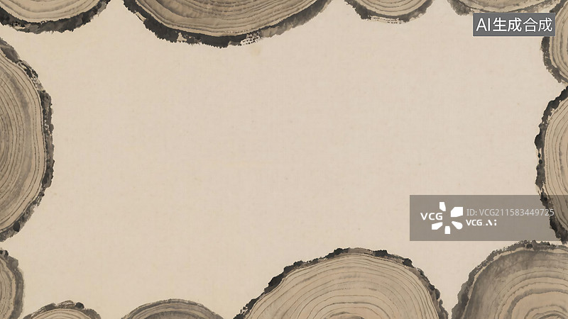 【AI数字艺术】水墨画树桩年轮背景-最大图片素材