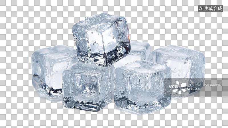 【AI数字艺术】[免抠PNG素材]白底透明冰块组合图片素材