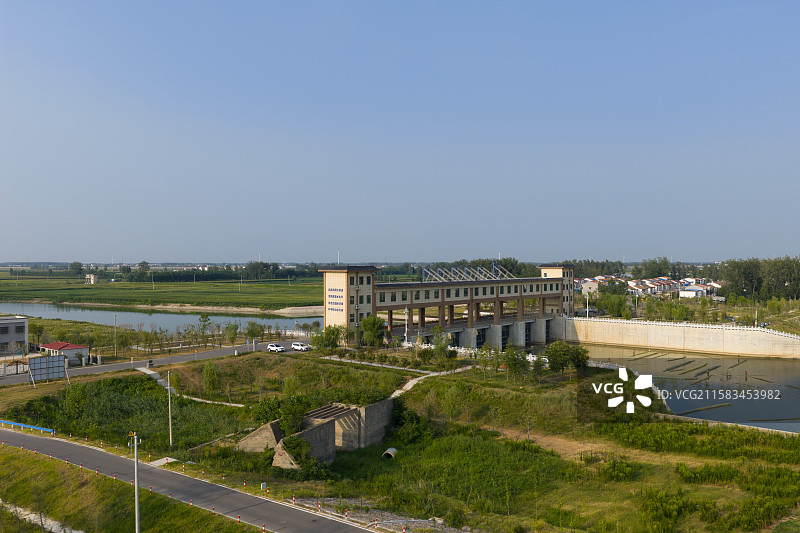 河南省 西华县 贾鲁河 东风第一船闸旧址 船闸 通航图片素材