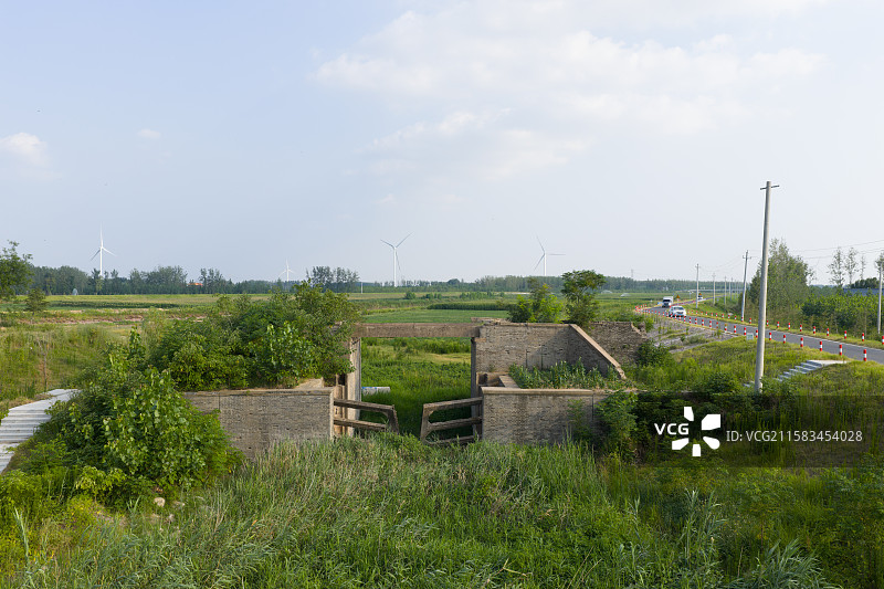 河南省 西华县 贾鲁河 东风第一船闸旧址 船闸 通航图片素材