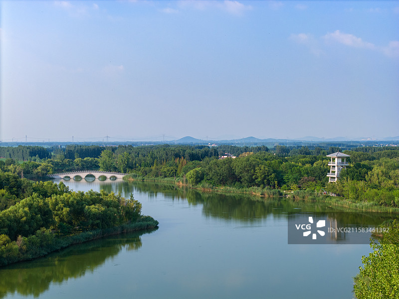汶上莲花湖湿地夏季风光图片素材