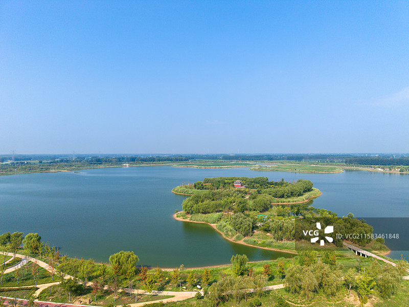 河南原阳同心湖风光图片素材