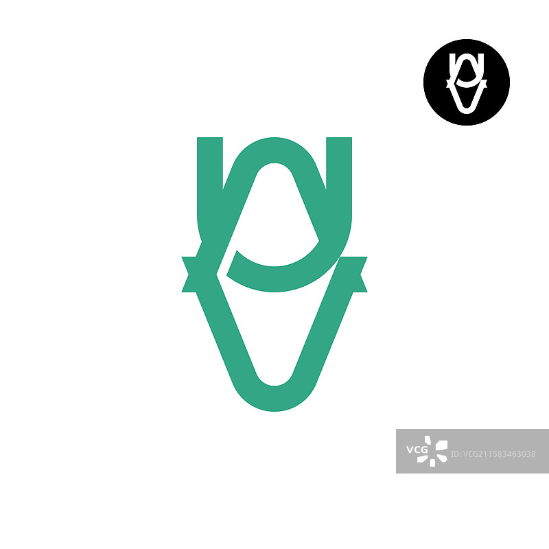 无人机（UAV）和水下无人机（AUV）字母组合标志设计图片素材