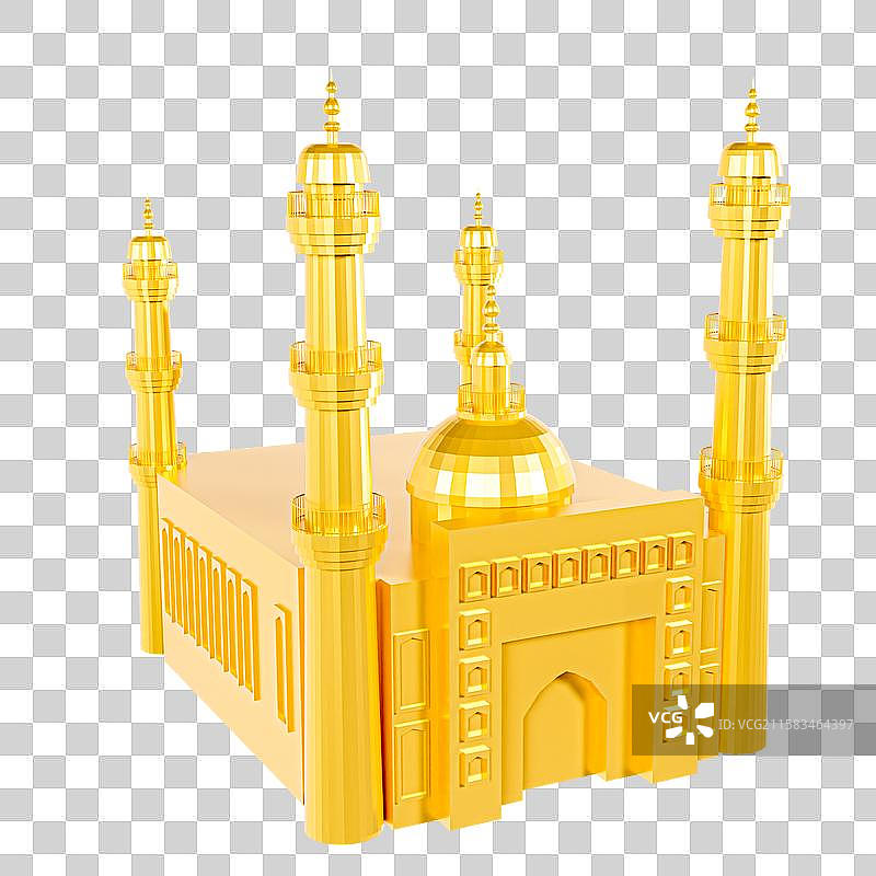 3D立体新疆国际大巴扎新疆城市地标建筑元素图片素材