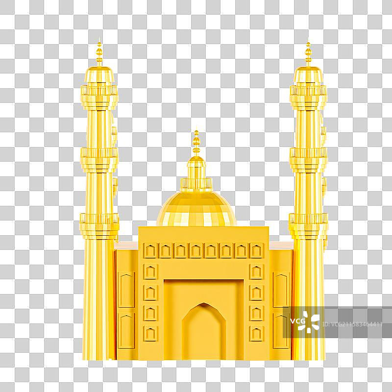 3D立体新疆国际大巴扎新疆城市地标建筑元素图片素材