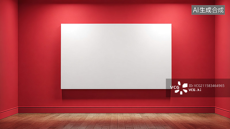 【AI数字艺术】红色背景下的留白空间背景图片素材