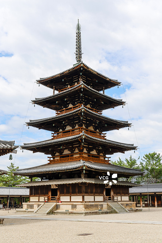 世界最古木构奈良法隆寺图片素材