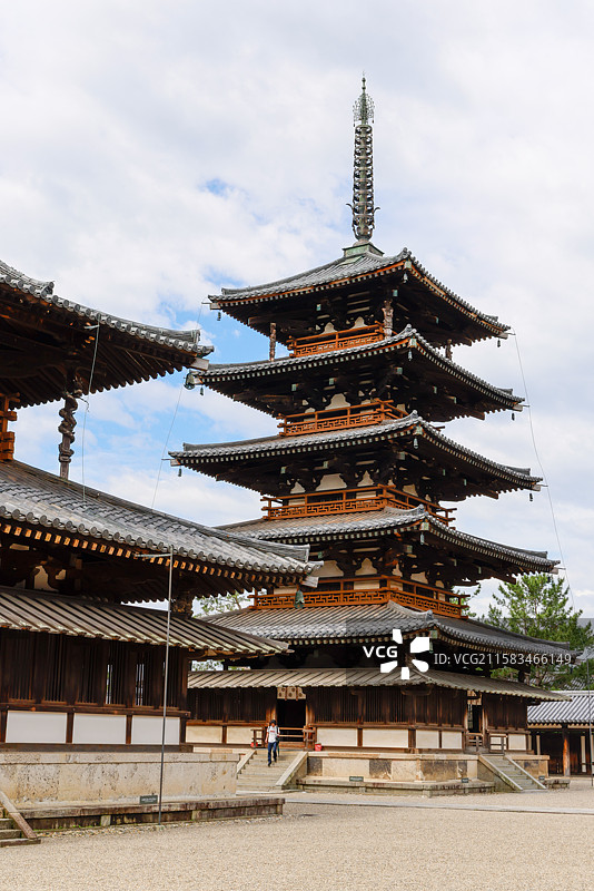 世界最古木构奈良法隆寺图片素材