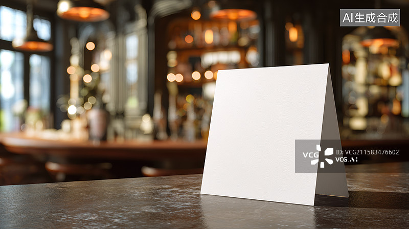 【AI数字艺术】餐厅桌面空白菜单牌图片素材