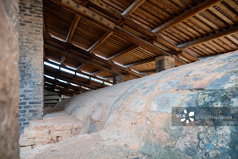 厦门市同安区坑仔口制陶遗址五龙窑古代建筑遗址的内部结构图片素材