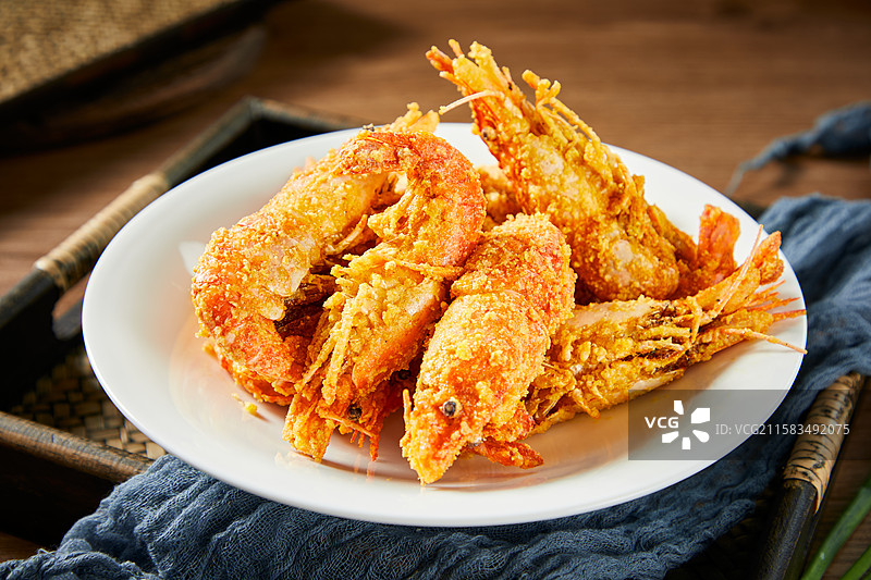 蛋黄罗氏虾图片素材