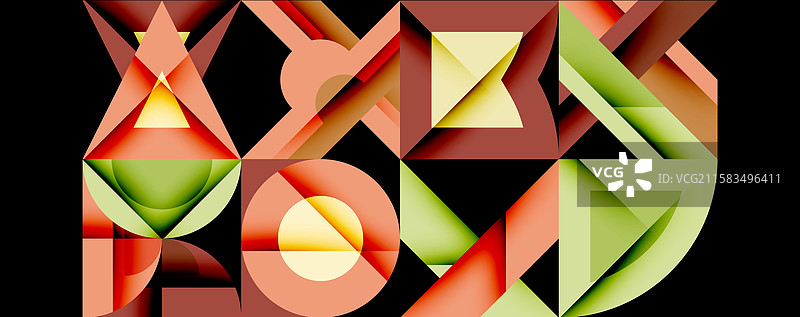 圆形、方形、线条的抽象背景图片素材