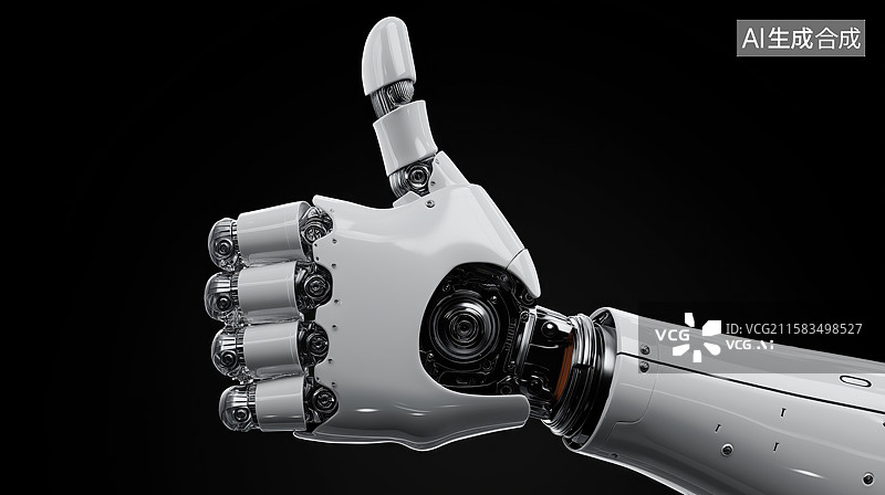 【AI数字艺术】机械手臂竖起大拇指图片素材