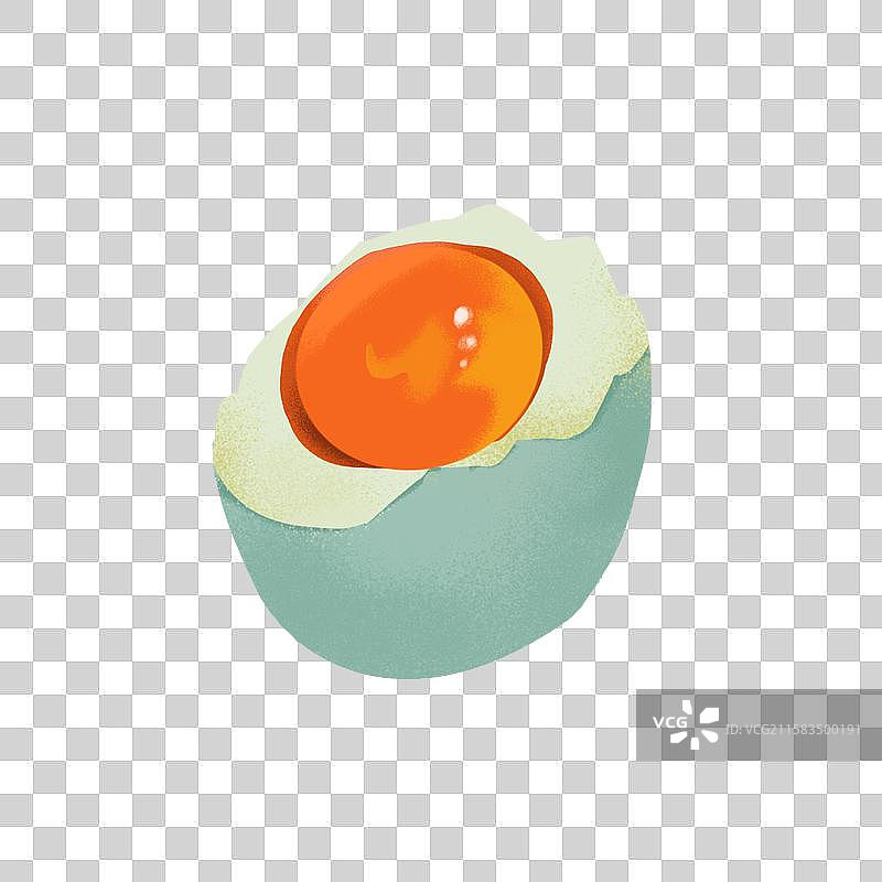 扁平噪点碎裂流黄的咸鸭蛋图片素材