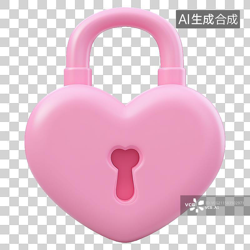 【AI数字艺术】3D风格同心锁元素图片素材
