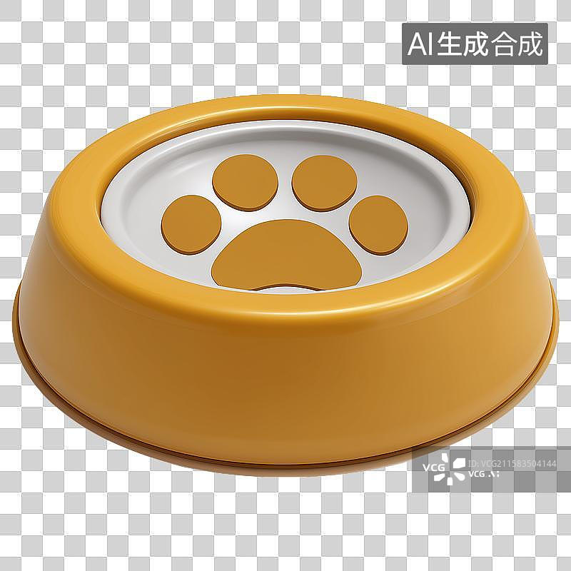【AI数字艺术】3D风格宠物食盆元素图片素材