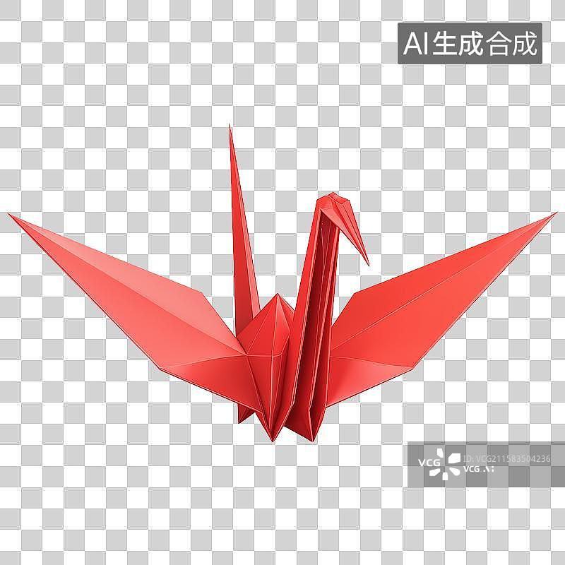 【AI数字艺术】3D折纸风格千纸鹤元素图片素材