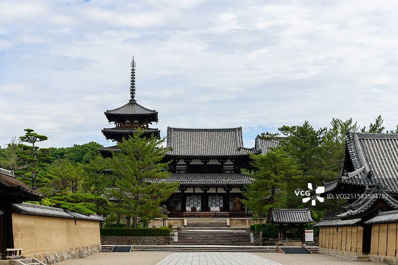 世界最古木构奈良法隆寺图片素材