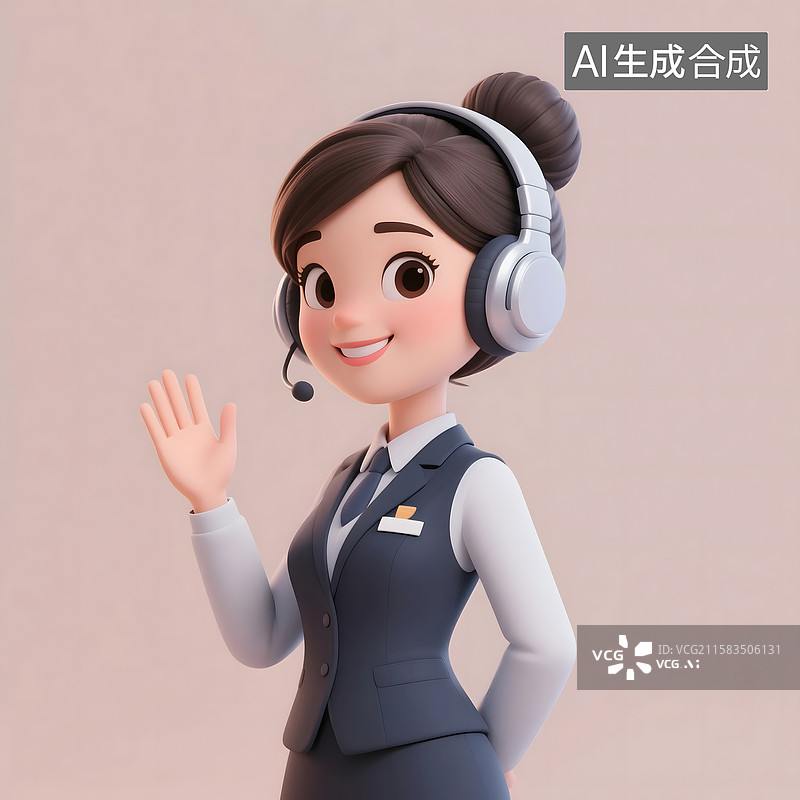 【AI数字艺术】电话客服，人工客服图片素材